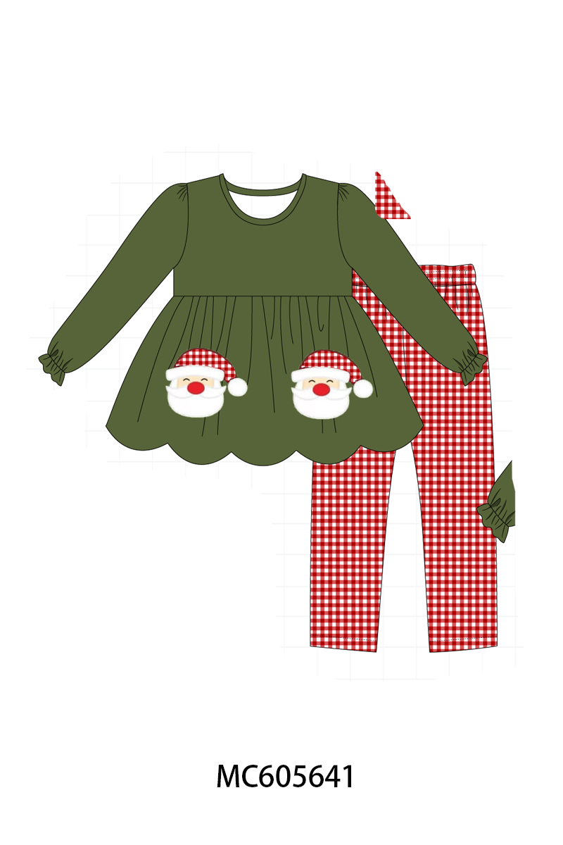 PO93 Green christmas santa claus applique collection  - closing 6/8 - ETA November