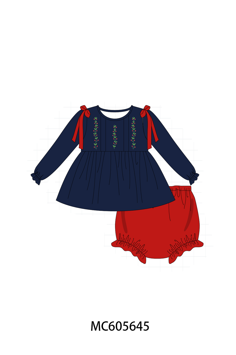 PO93 Navy holly embroidery collection  - closing 6/8 - ETA November