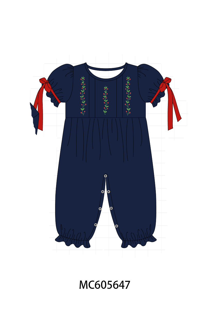 PO93 Navy holly embroidery collection  - closing 6/8 - ETA November