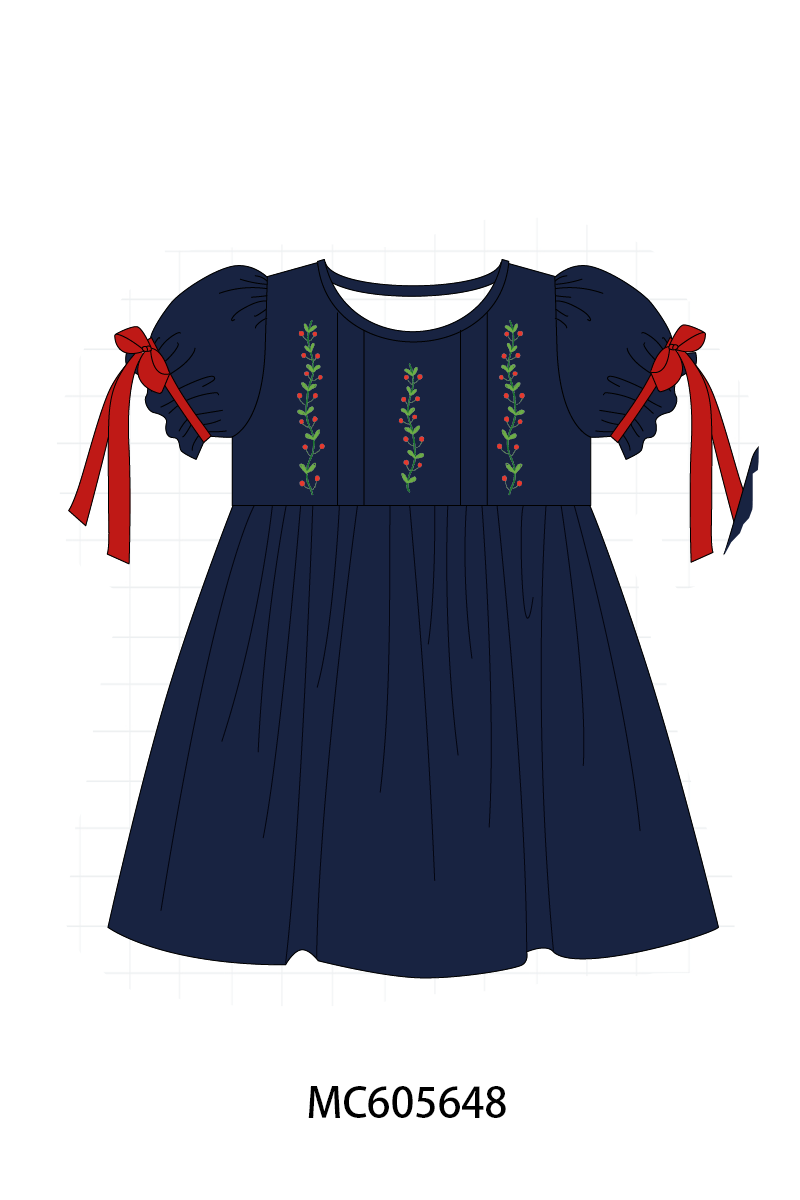 PO93 Navy holly embroidery collection  - closing 6/8 - ETA November
