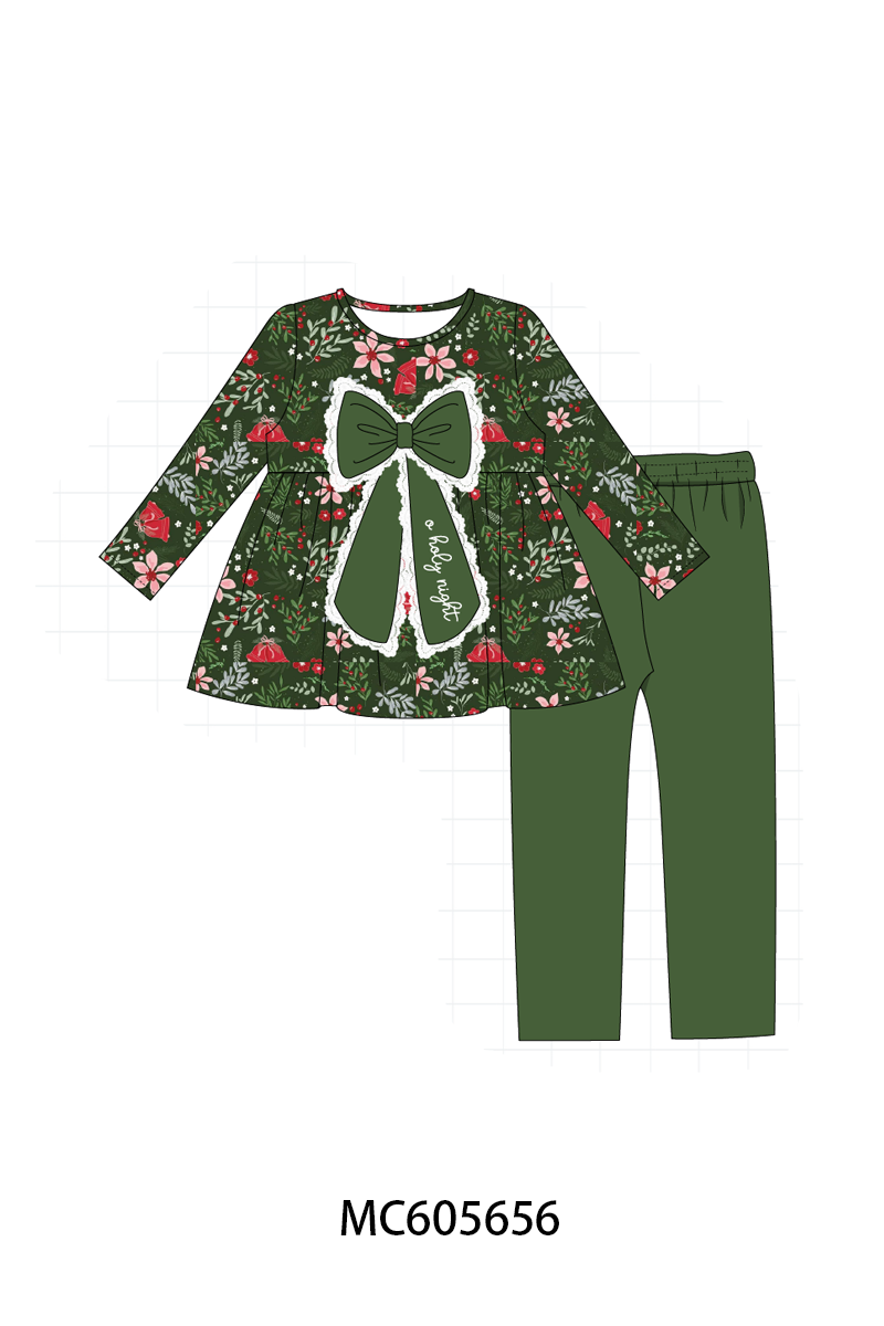 PO93 Green floral print bow collection  - closing 6/8 - ETA November