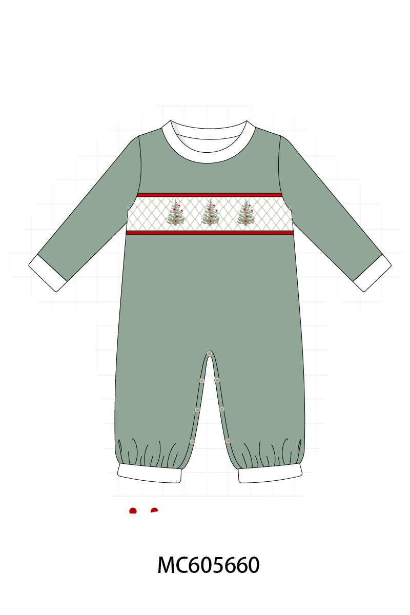 PO93 Red&sage christmas tree holly smocked collection  - closing 6/8 - ETA November