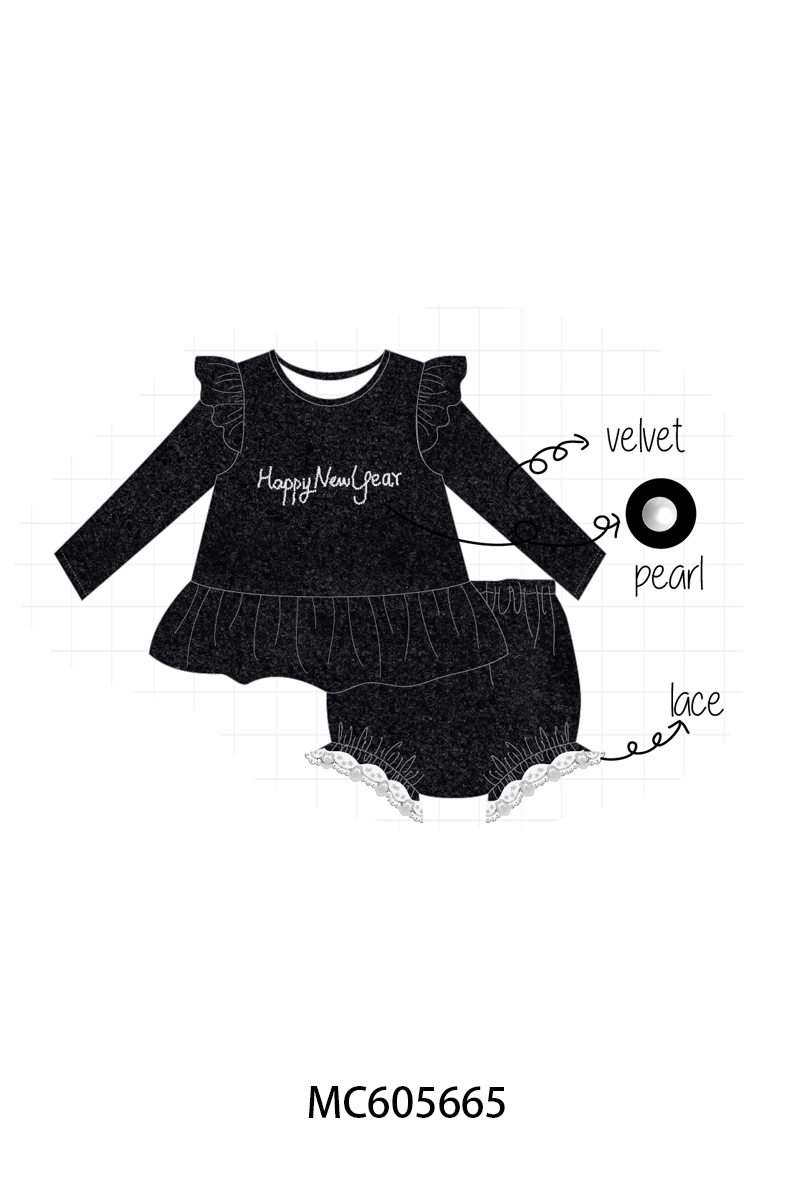 PO93 Black happy new year velvet pearl collection  - closing 6/8 - ETA November
