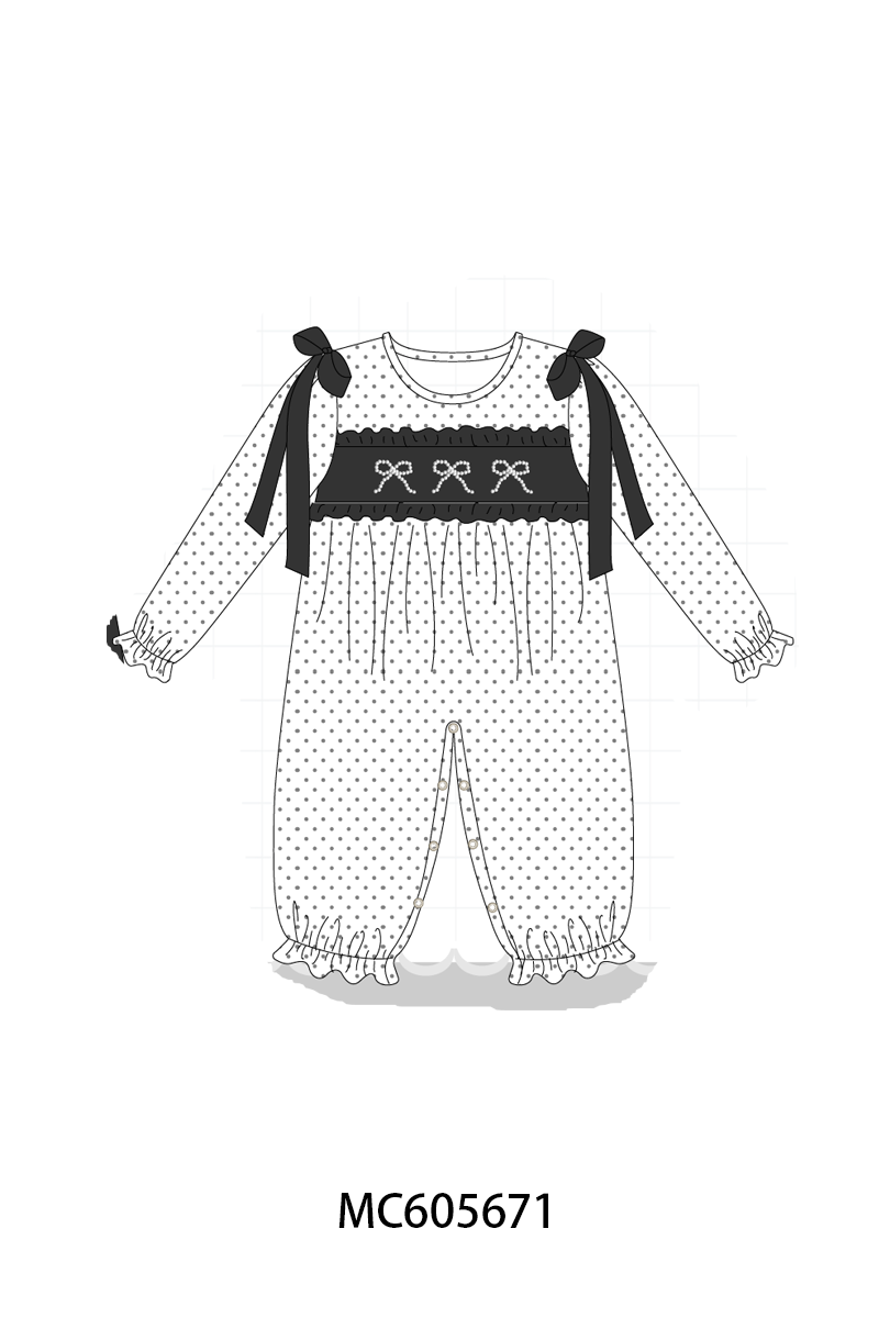 PO93 White bow pearl stich dot collection  - closing 6/8 - ETA November