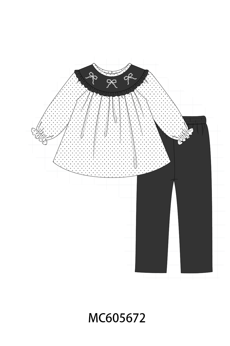 PO93 White bow pearl stich dot collection  - closing 6/8 - ETA November