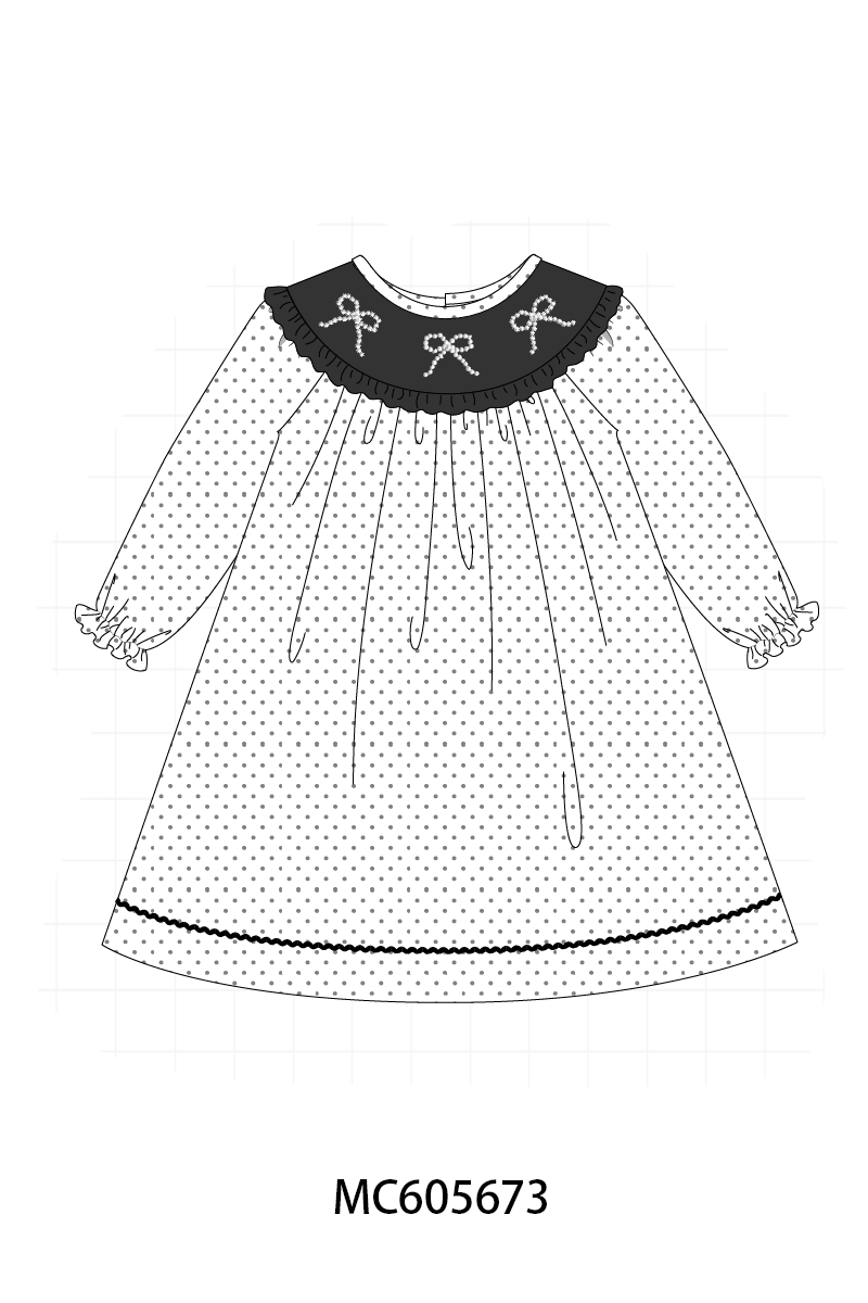 PO93 White bow pearl stich dot collection  - closing 6/8 - ETA November