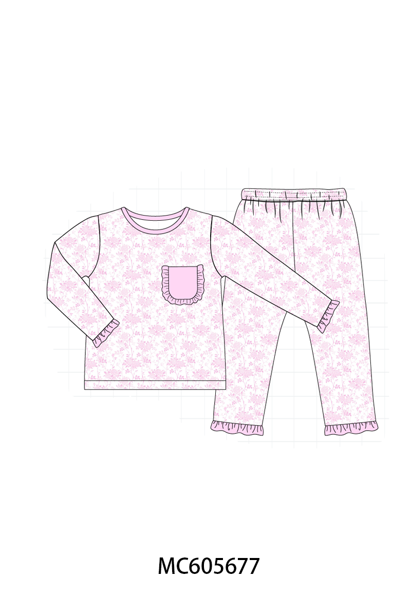 PO95 Pink bow smocked ruffle collection