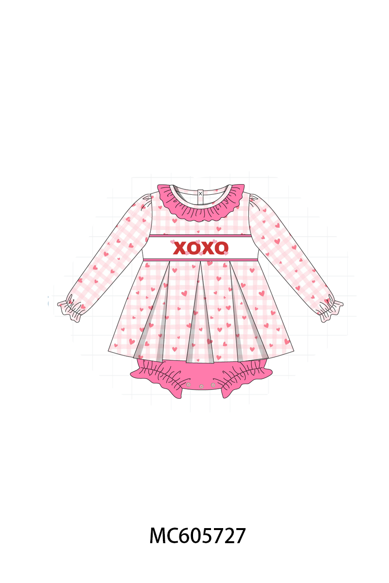 PO95 Pink valentine's day XOXO embroidery collection