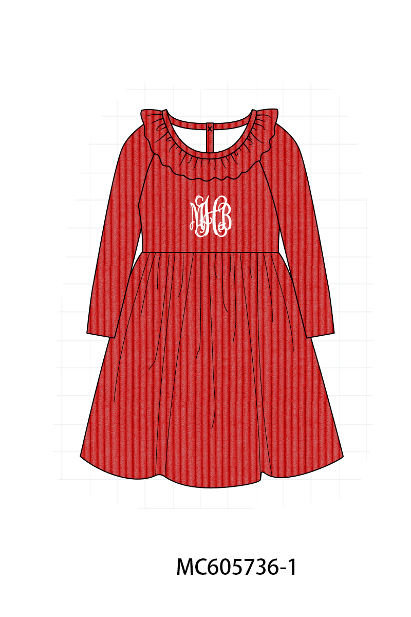 PO95 Red valentine's day corduroy monogram embroidery collection
