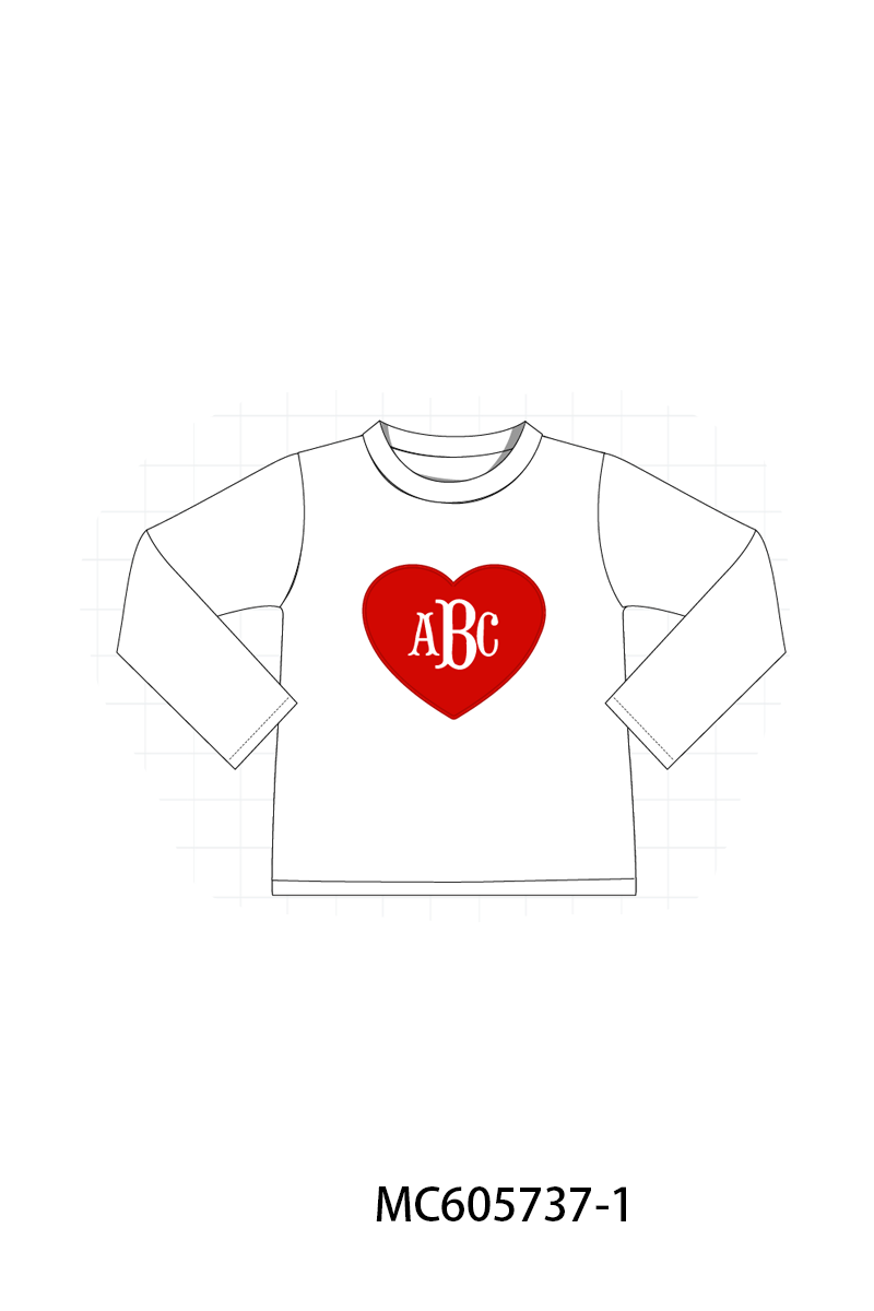 PO95 Red valentine's day corduroy monogram embroidery collection