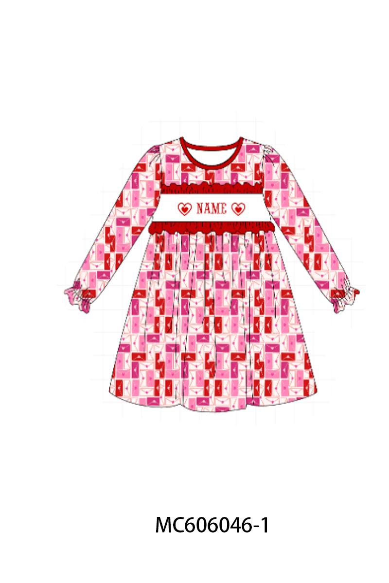 PO95 Red&blue heart monogram embroidery collection
