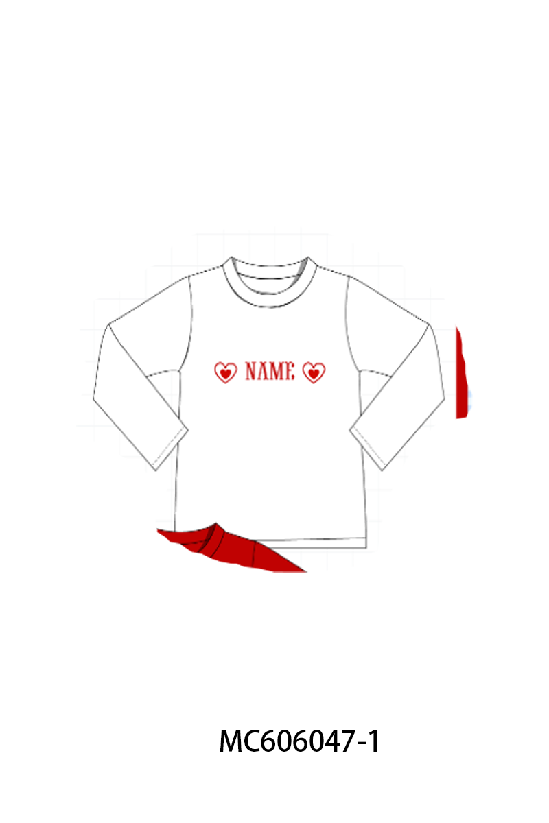 PO95 Red&blue heart monogram embroidery collection