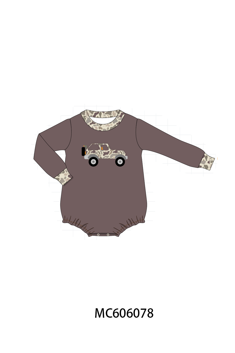 PO95 Mocha brown camouflage adventure applique collection