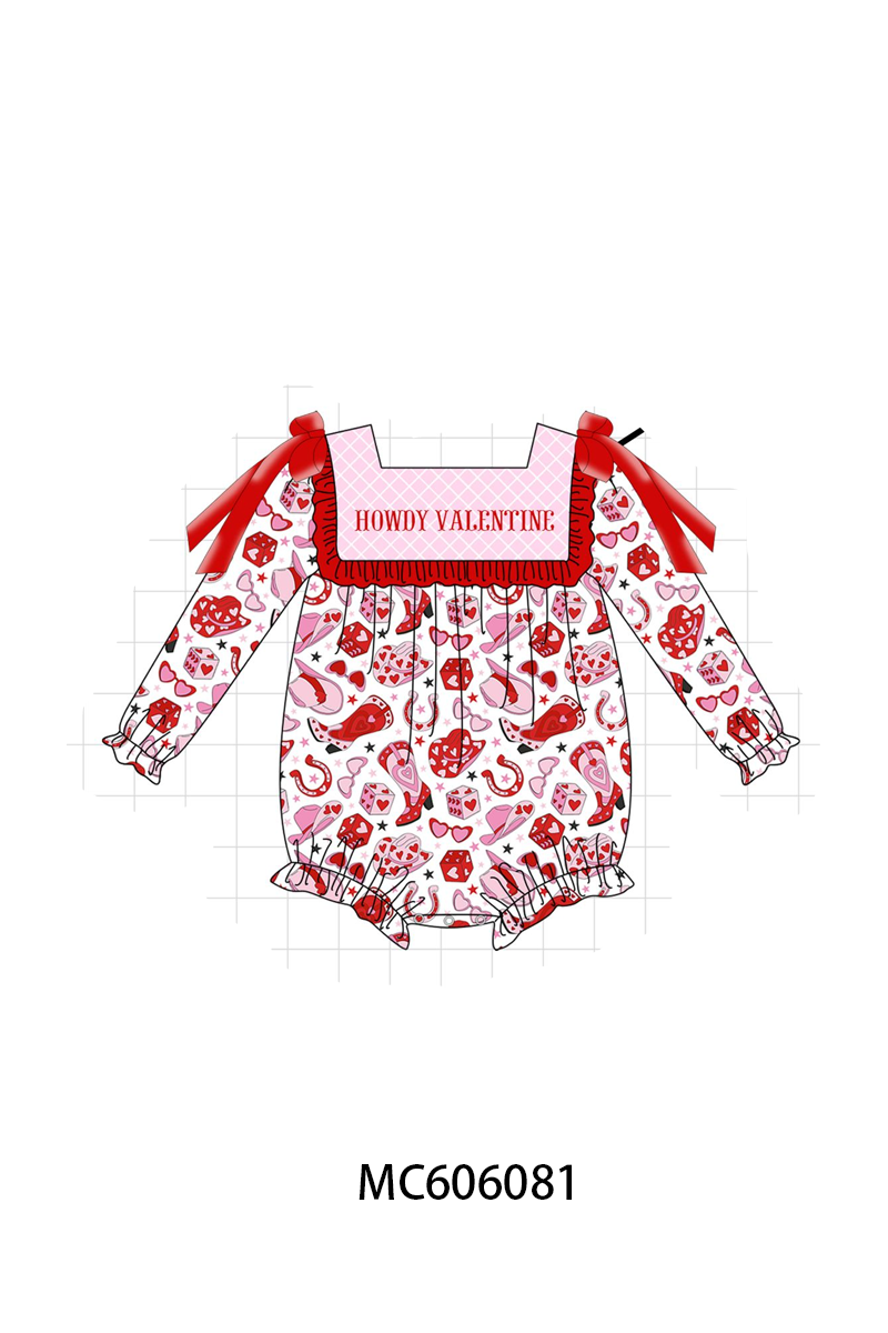 PO95 Red howdy valentine smocked collection