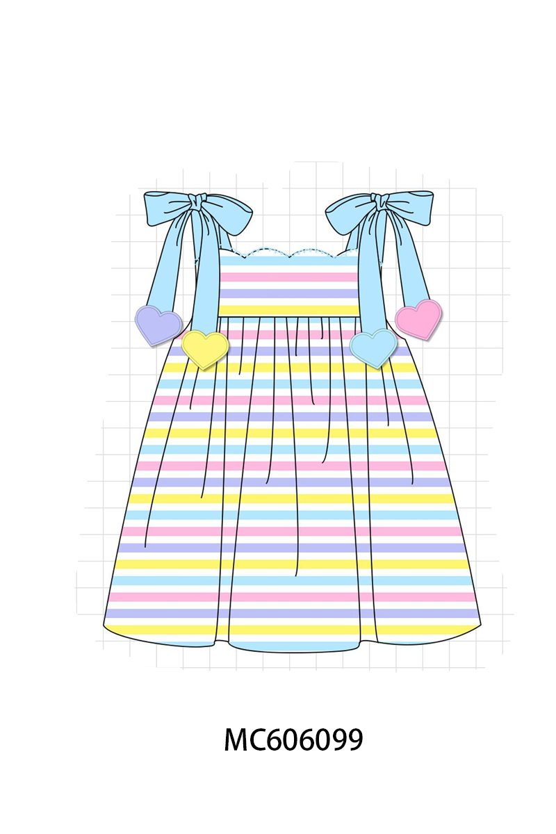 PO95 Rainbow stripe valentine heart applique collection
