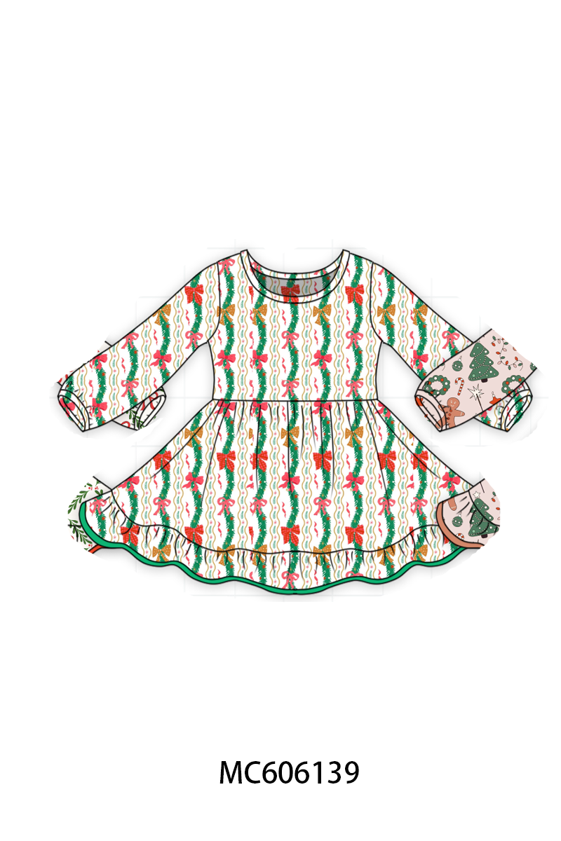 PO95 Christmas bow cookie grinch floral dress collection