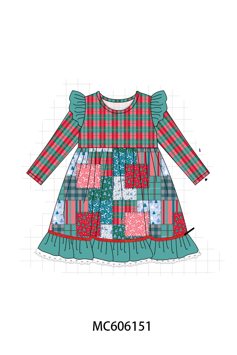 PO95 Teal christmas patchwork collection
