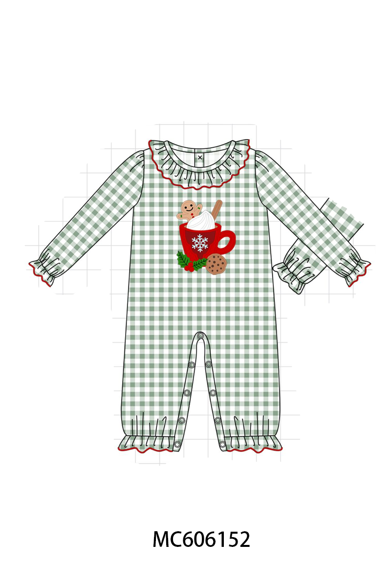 PO95 Red christmas gingerbread applique gingham collection