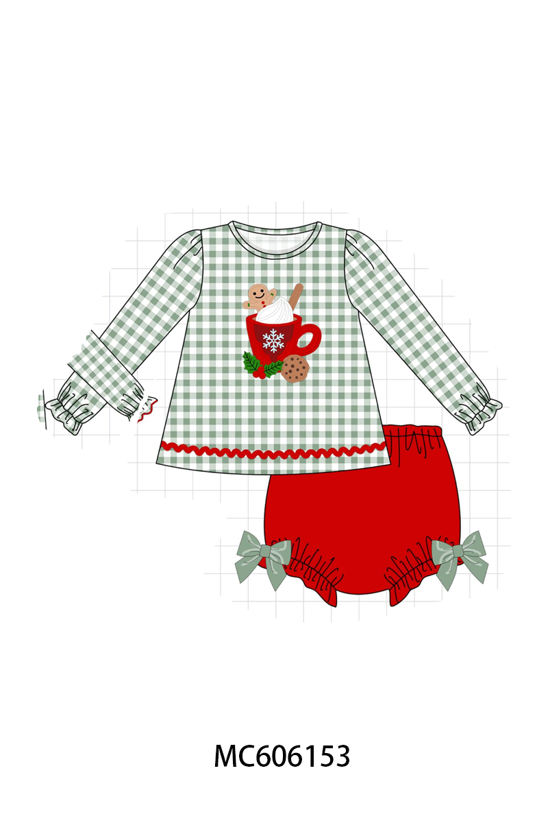 PO95 Red christmas gingerbread applique gingham collection