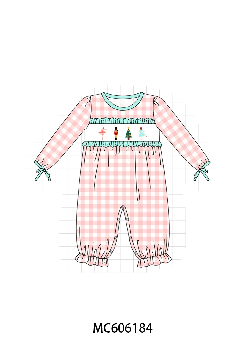 PO95 Pink nutcracker embroidery gingham collection