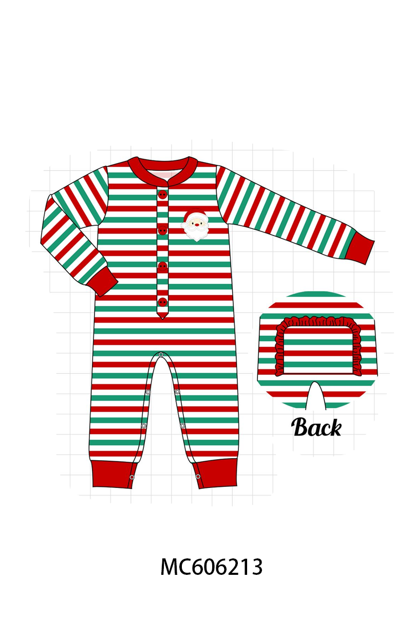 PO95 Red christmas santa claus stripe pajama collection