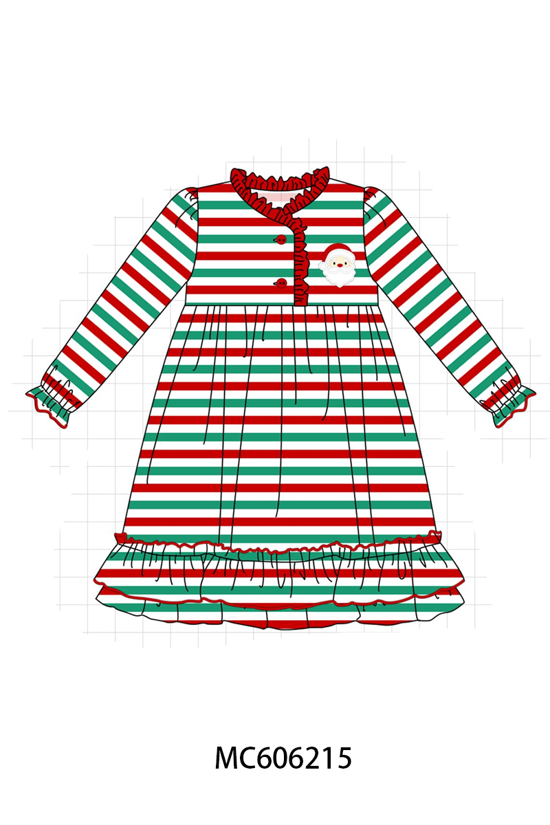 PO95 Red christmas santa claus stripe pajama collection