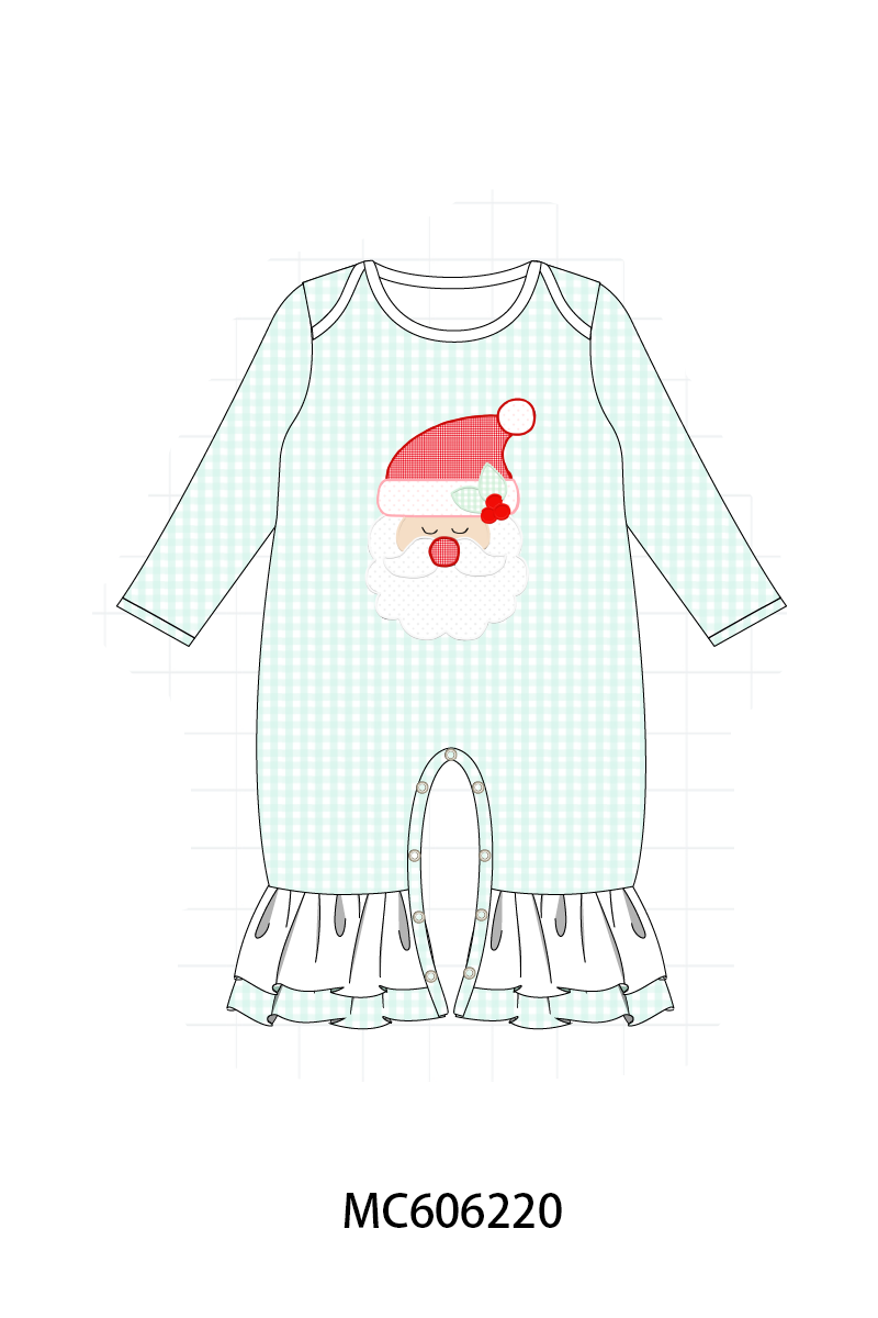 PO95 Mint christmas santa claus applique gingham collection