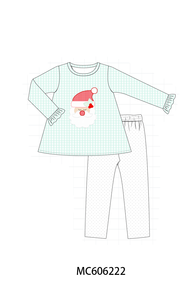 PO95 Mint christmas santa claus applique gingham collection