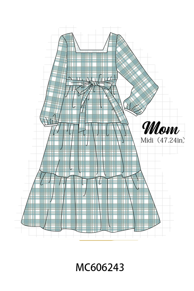 PO95 Teal nativity embroidery plaid collection