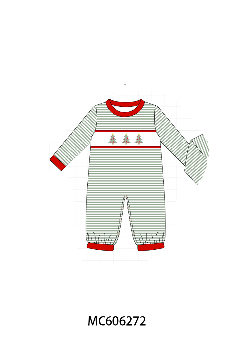 PO95 Green christmas tree embroidery collection