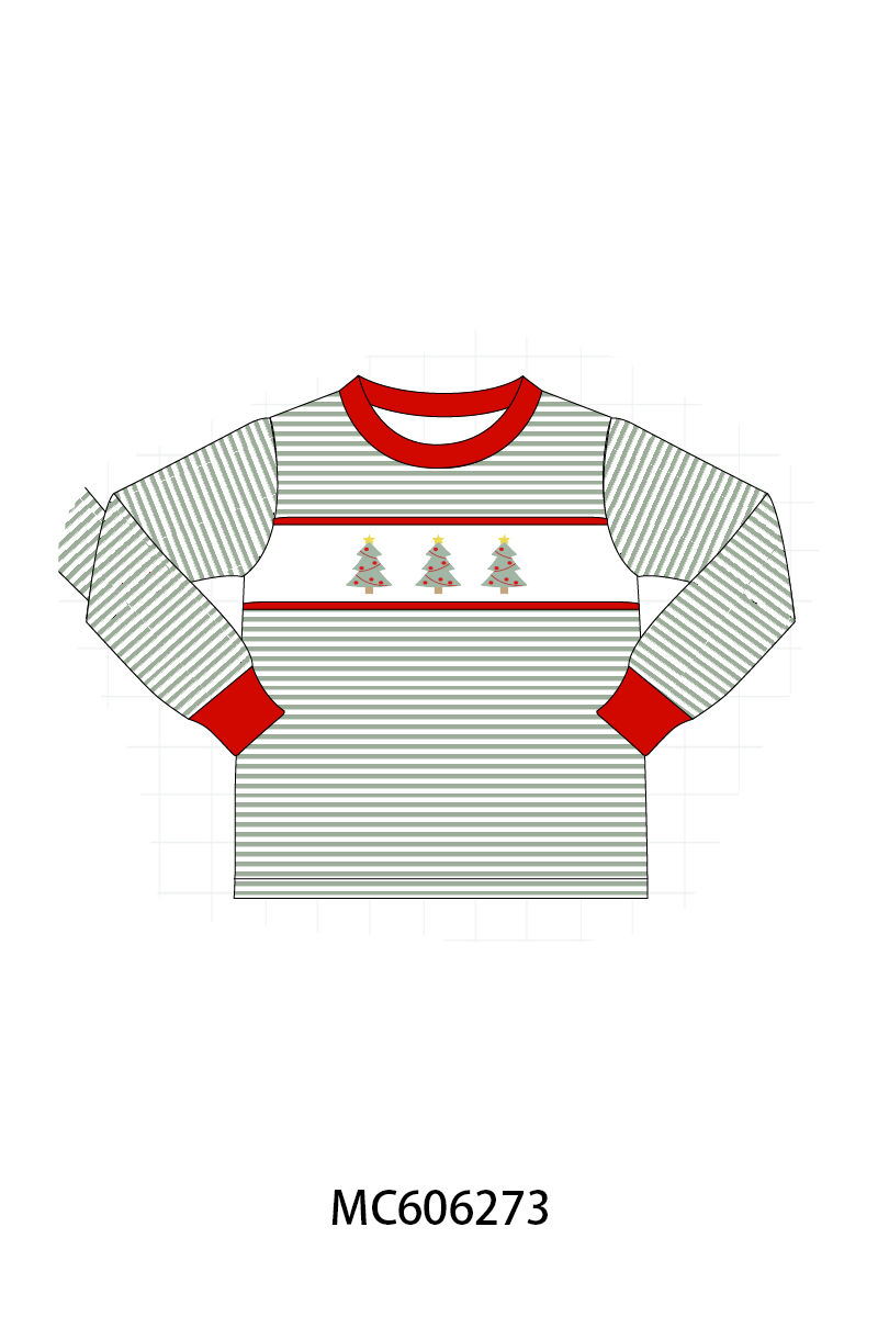 PO95 Green christmas tree embroidery collection