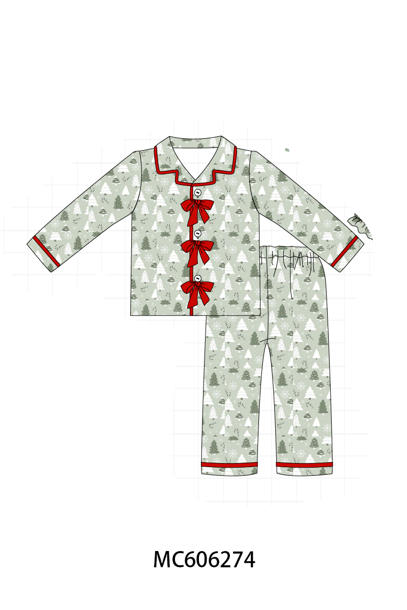 PO95 Green christmas tree embroidery collection