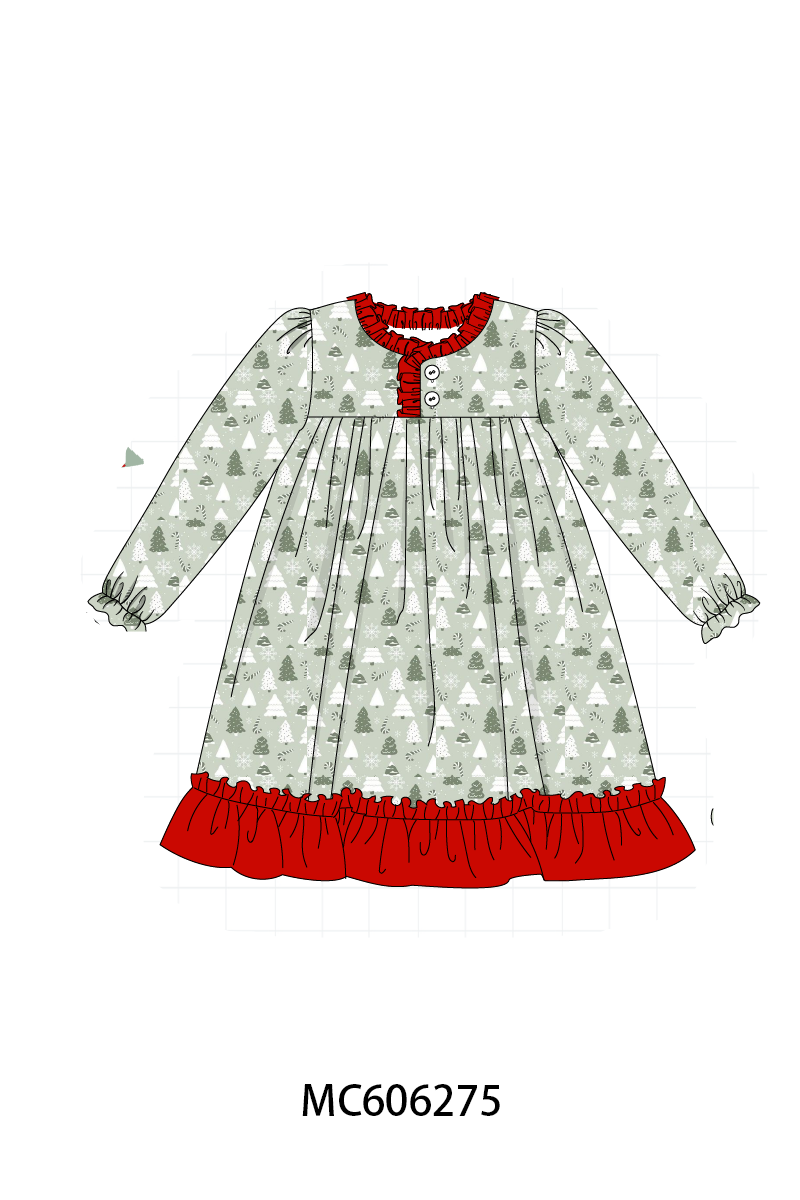 PO95 Green christmas tree embroidery collection