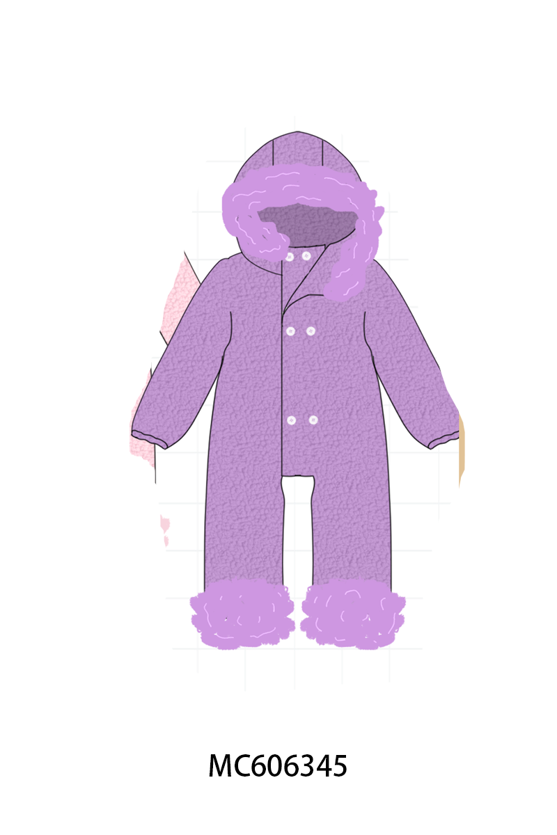 PO95 Multicolored fleece hoodie romper collection