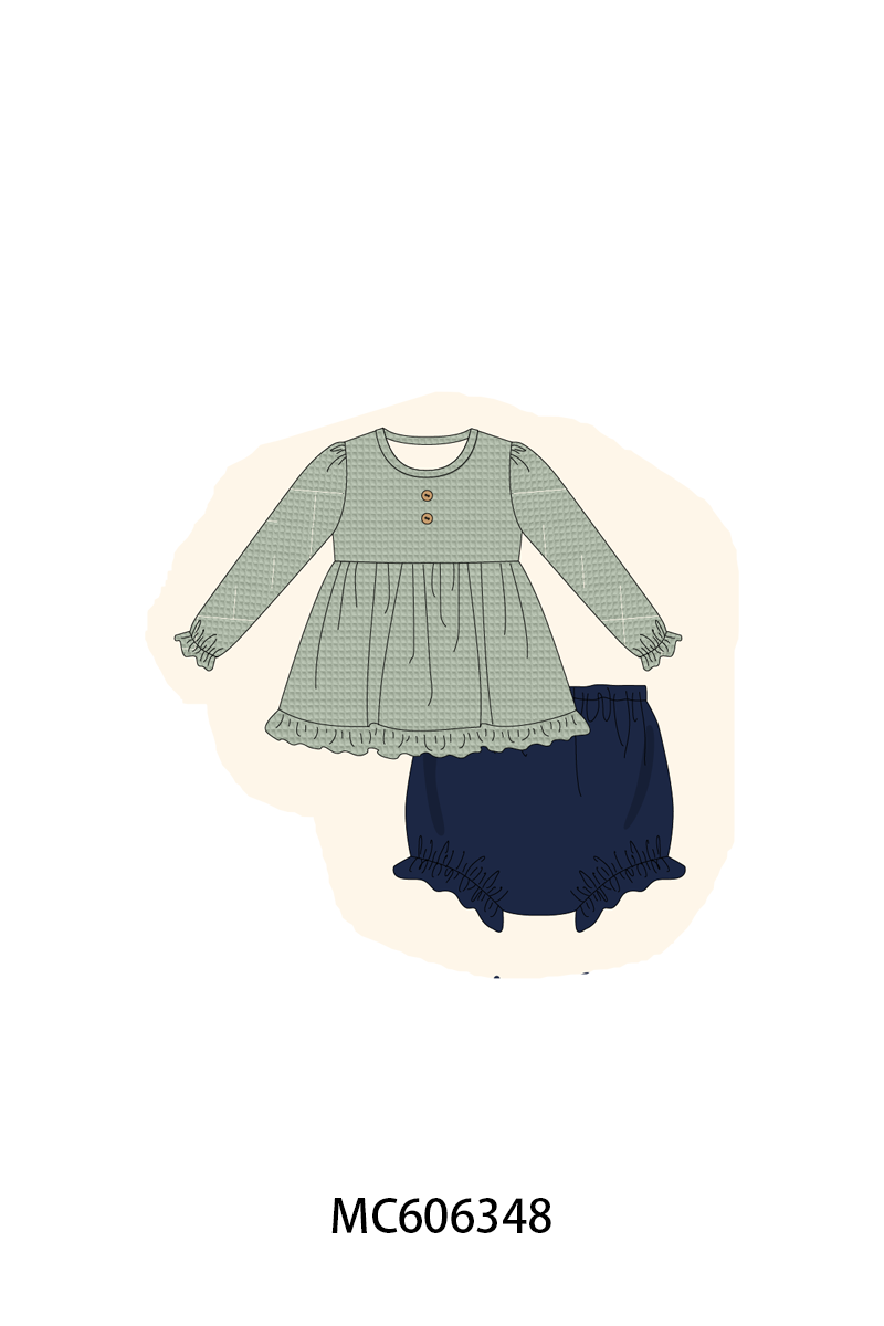 PO95 Navy waffle ruffle collection