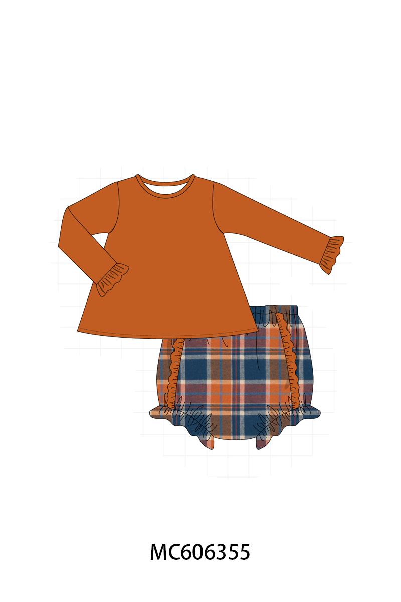 PO95 Rust&navy plaid collection