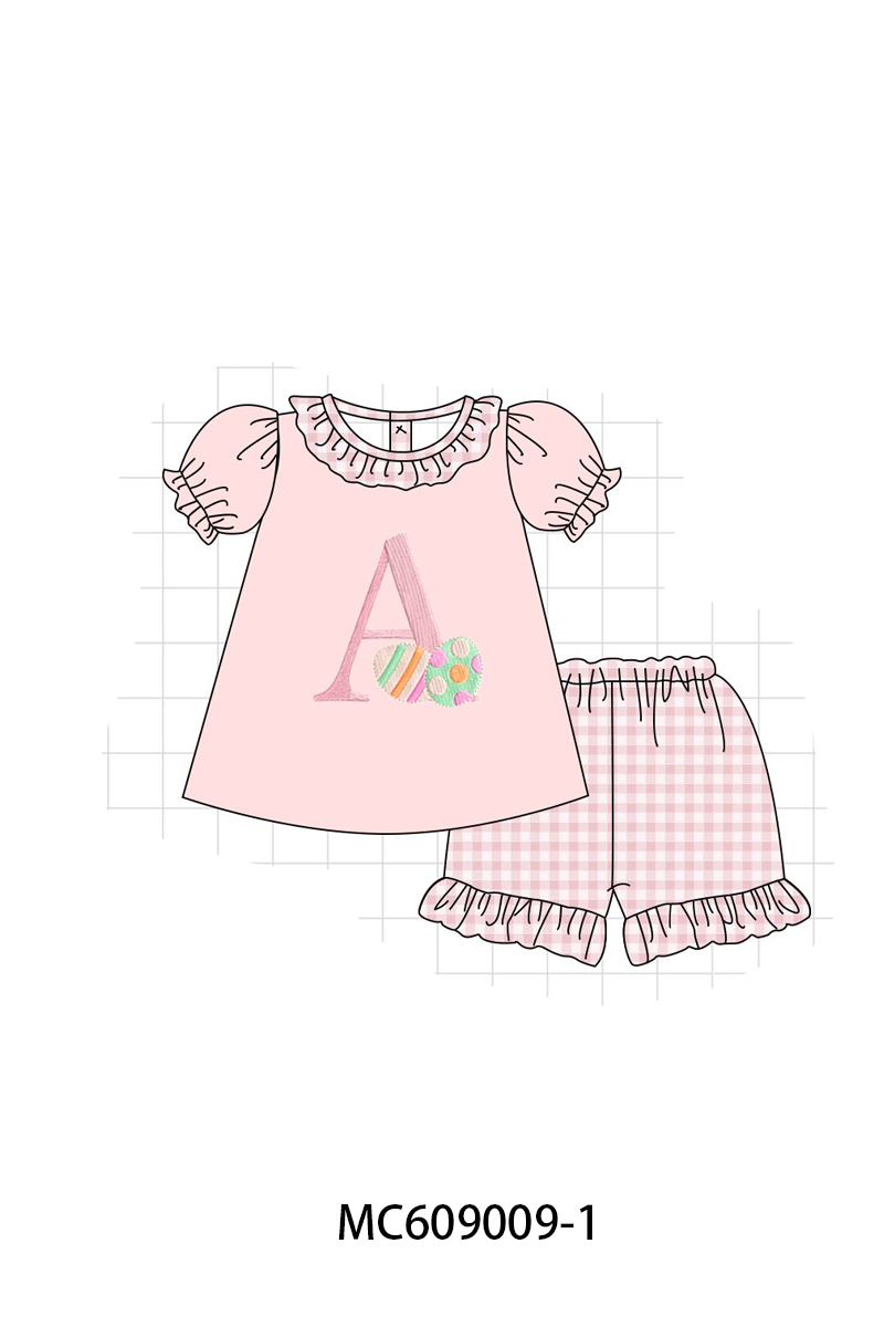PO104 Pink&sage monogram egg embroidery collection - closing 9/14 - ETA February
