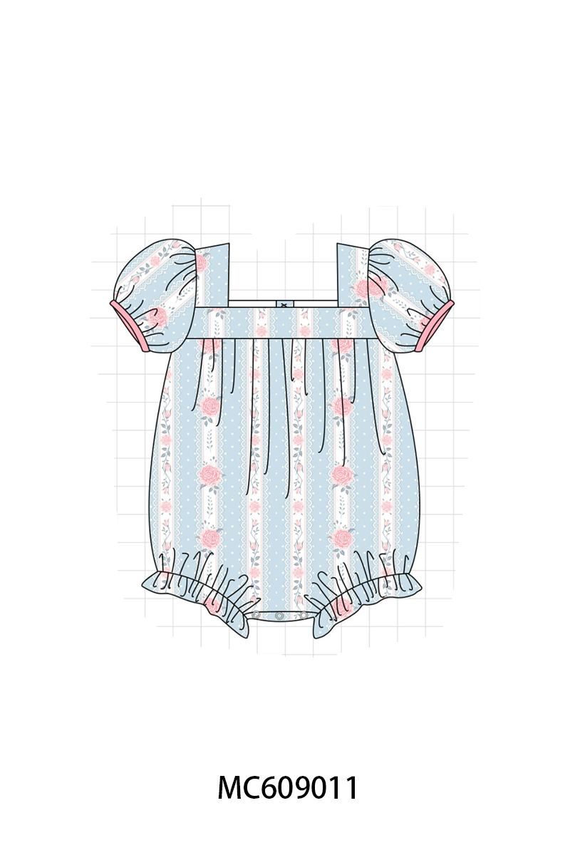PO104 Blue floral print ruffle collection - closing 9/14 - ETA February