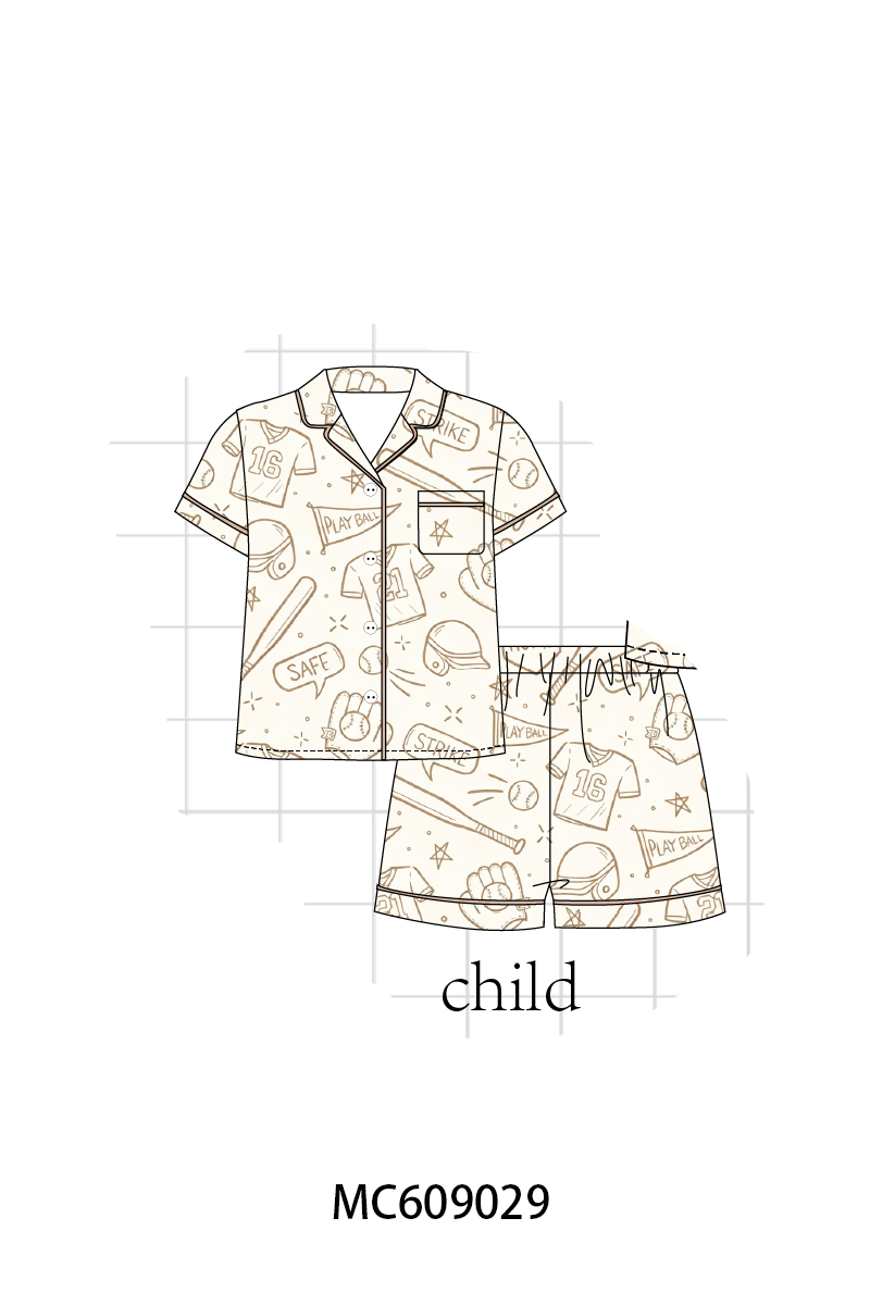 PO104 khaki baseball print bamboo collection - closing 9/14 - ETA February