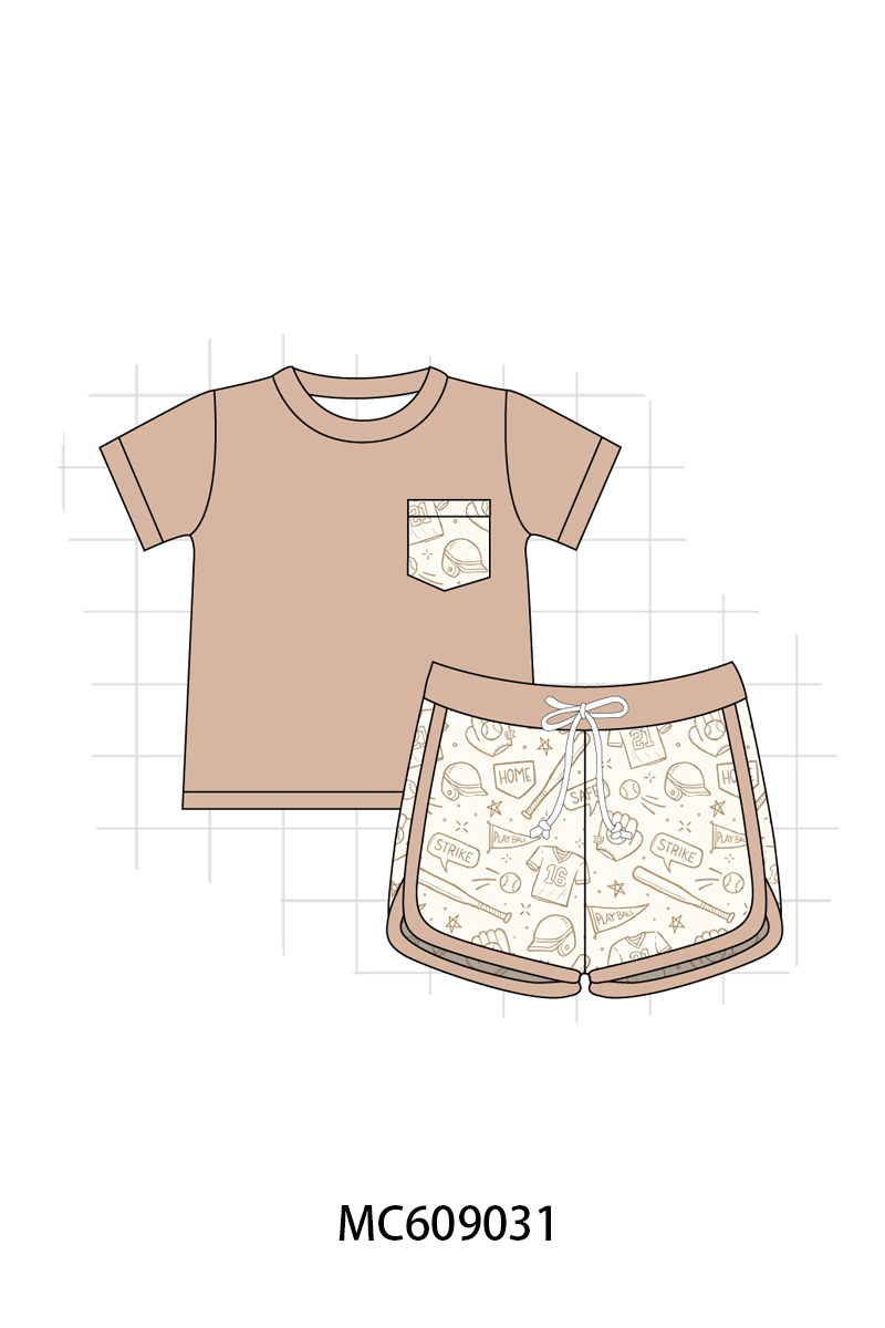 PO104 khaki baseball print bamboo collection - closing 9/14 - ETA February