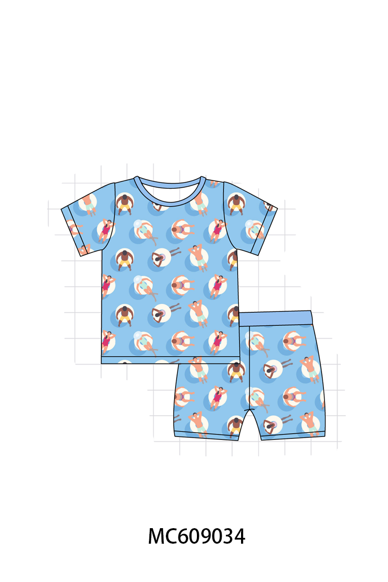 PO104 Blue swimmer print bamboo collection - closing 9/14 - ETA February