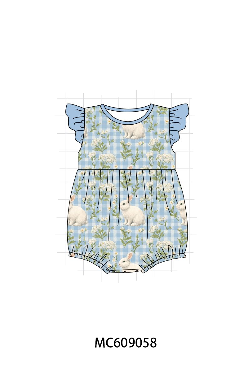 PO104 Blue easter bunny floral bamboo gingham collection - closing 9/14 - ETA February