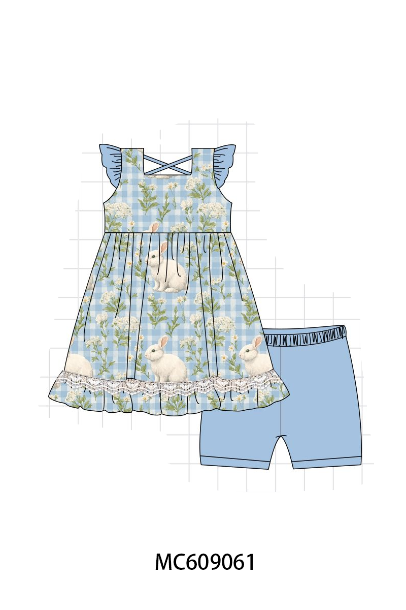 PO104 Blue easter bunny floral bamboo gingham collection - closing 9/14 - ETA February