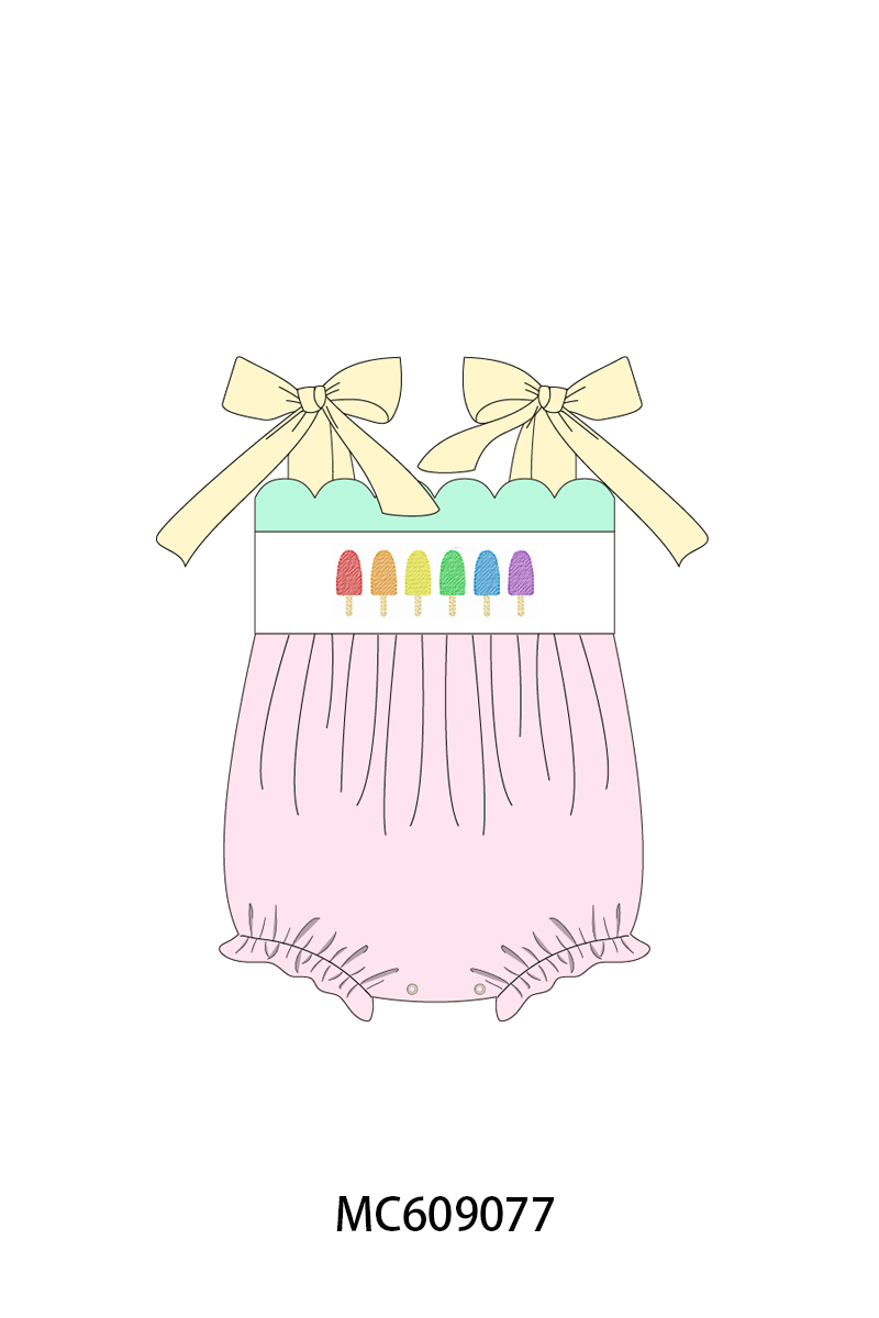 PO104 Pink popsicle embroidery scalloped collection - closing 9/14 - ETA February