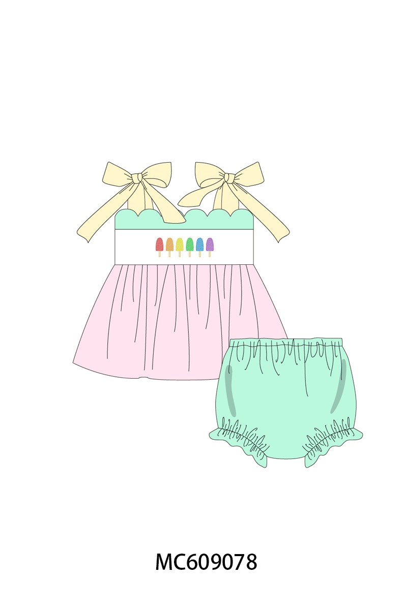 PO104 Pink popsicle embroidery scalloped collection - closing 9/14 - ETA February