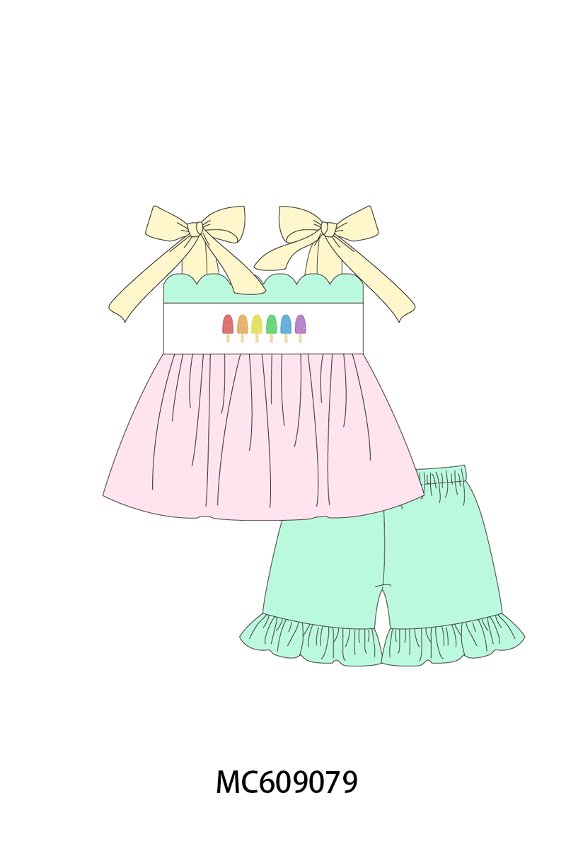 PO104 Pink popsicle embroidery scalloped collection - closing 9/14 - ETA February