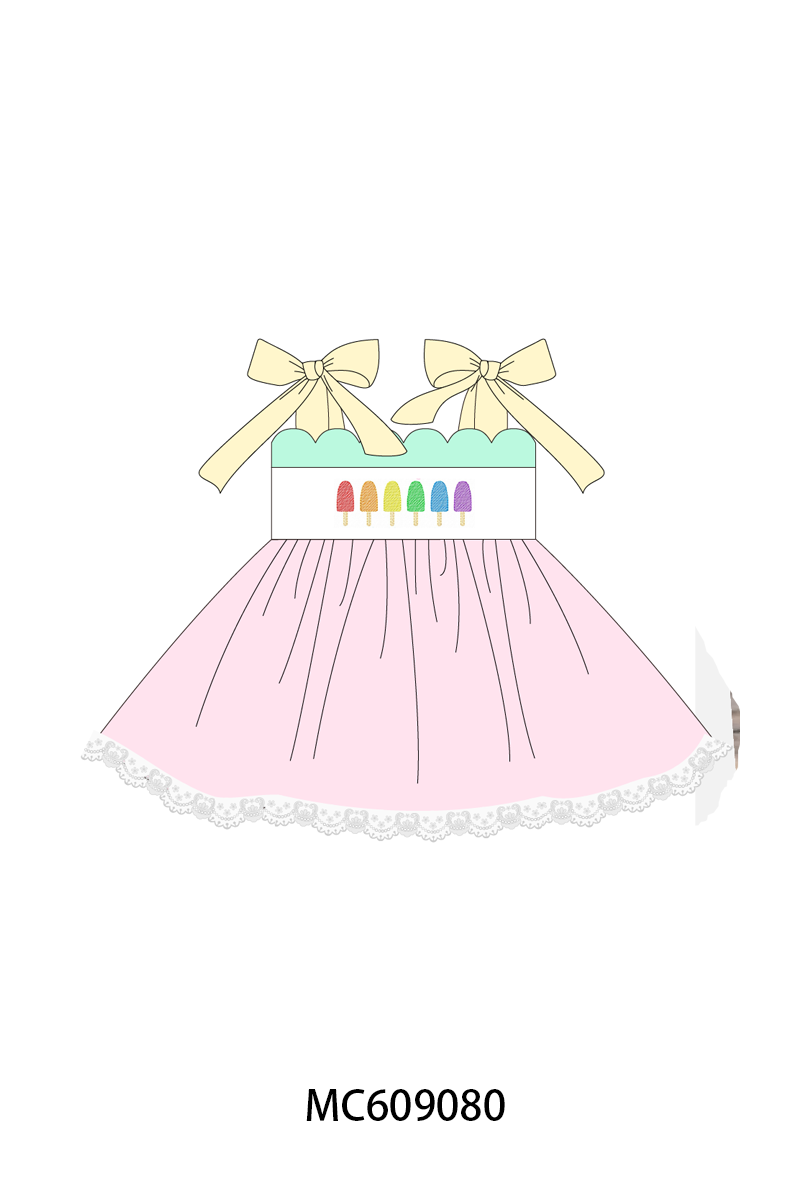 PO104 Pink popsicle embroidery scalloped collection - closing 9/14 - ETA February