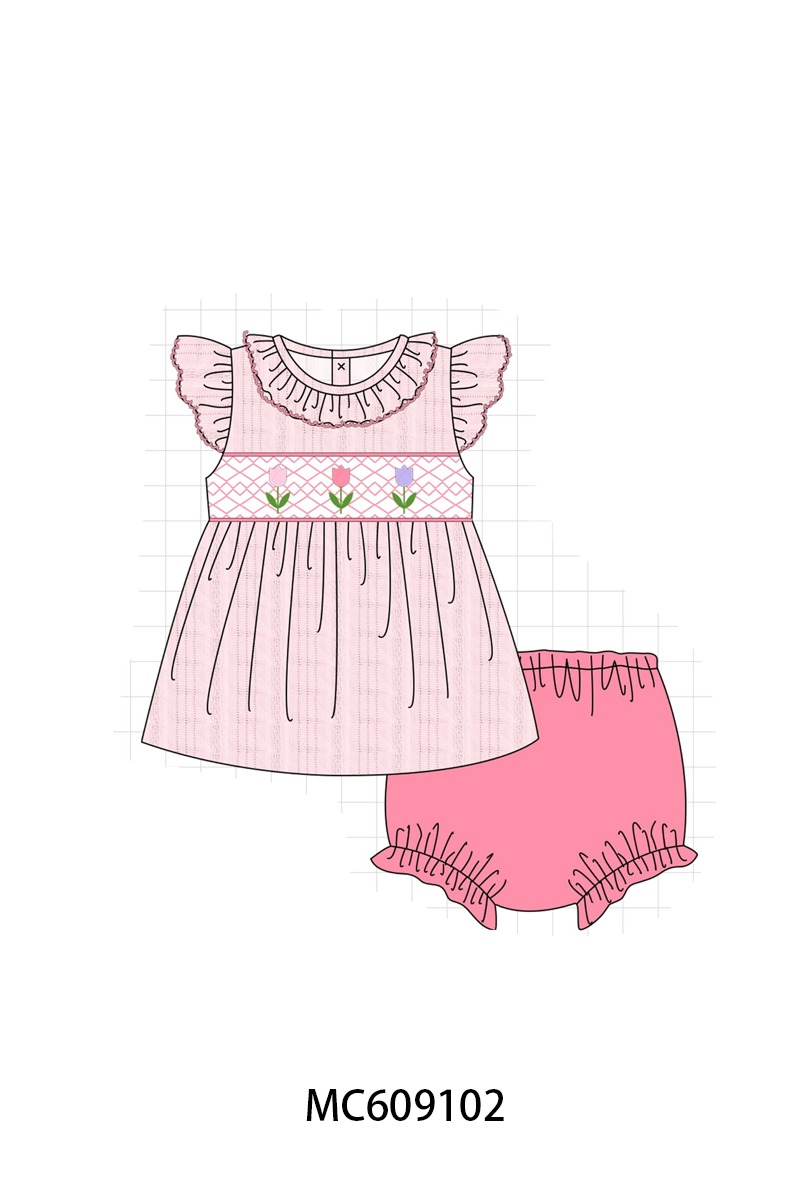 PO104 Pink floral smocked jacquard collection - closing 9/14 - ETA February
