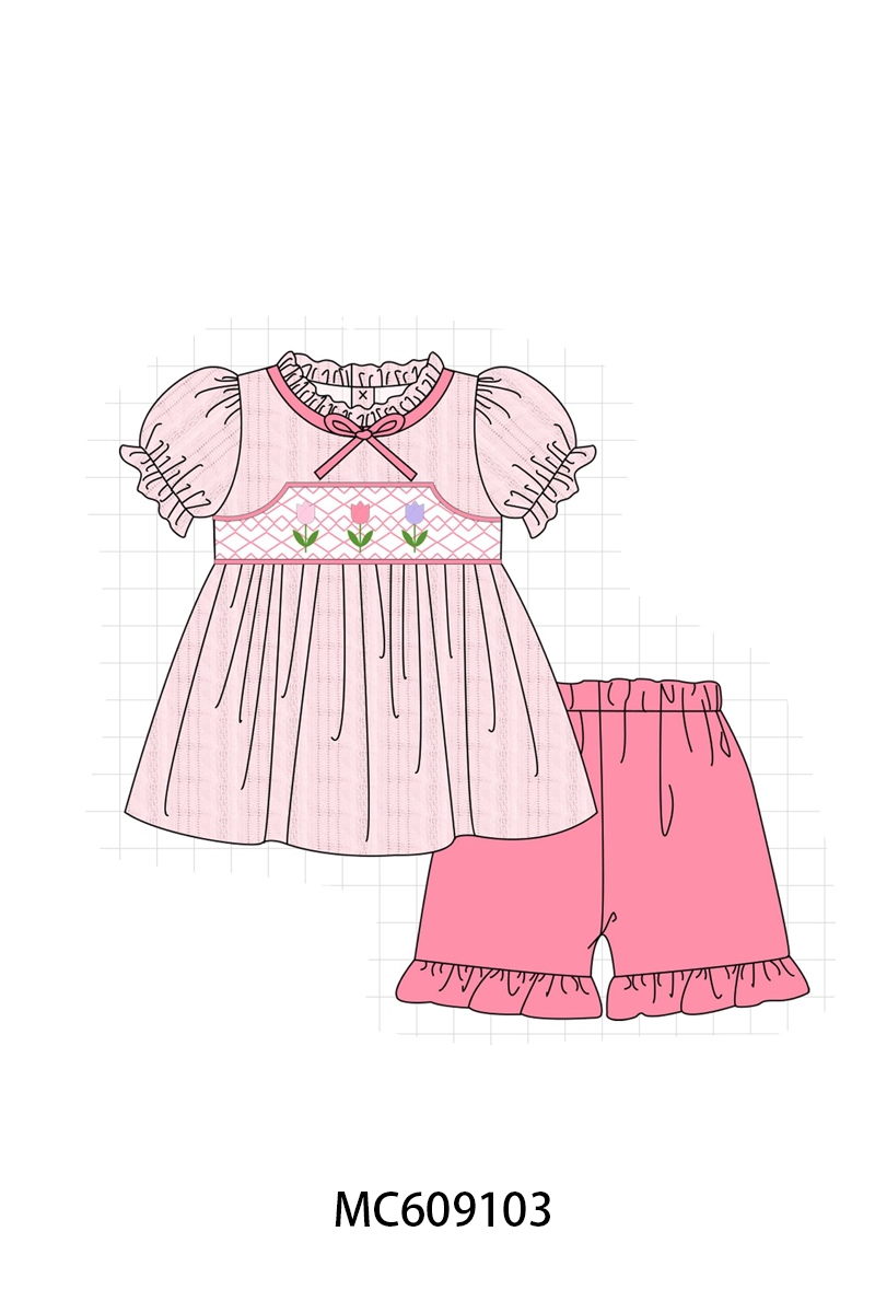 PO104 Pink floral smocked jacquard collection - closing 9/14 - ETA February