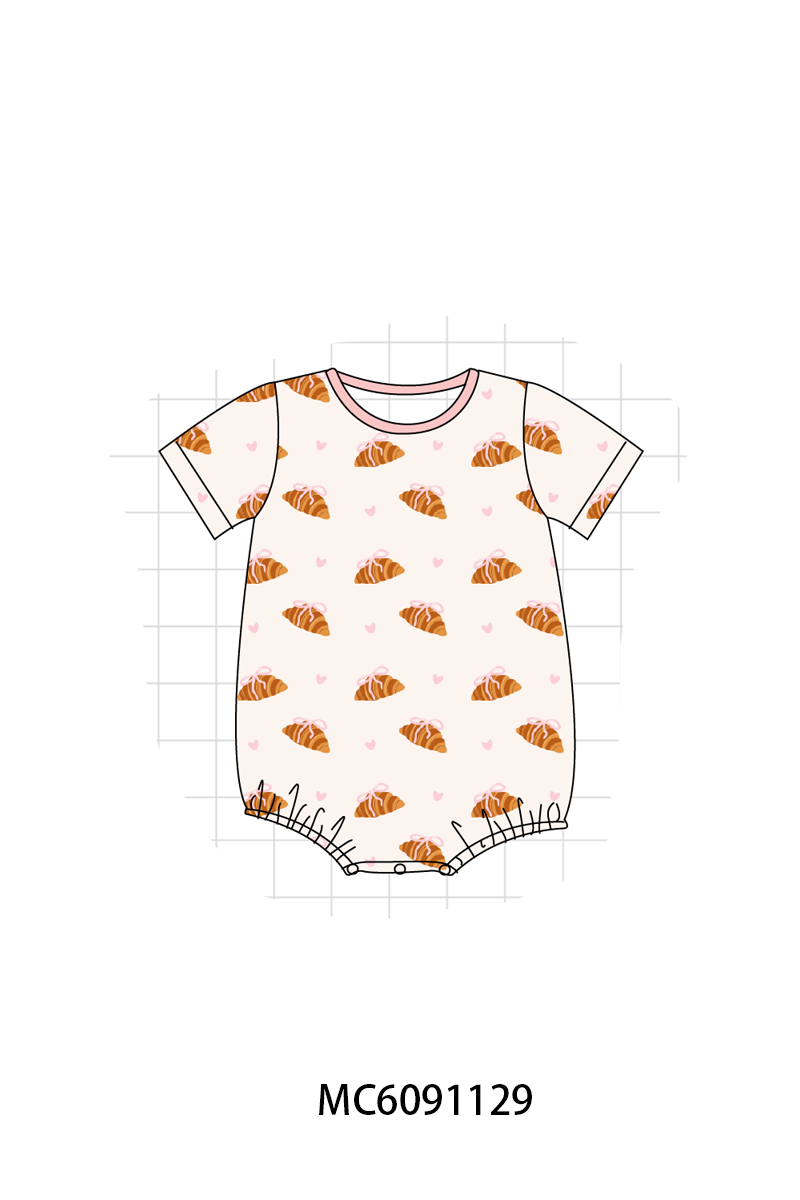 PO105 Pink croissant print bamboo collection - closing 9/28 - ETA late February
